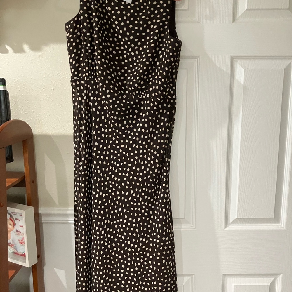 Stylish Brown with White Polka Dos/Maxi Dress.